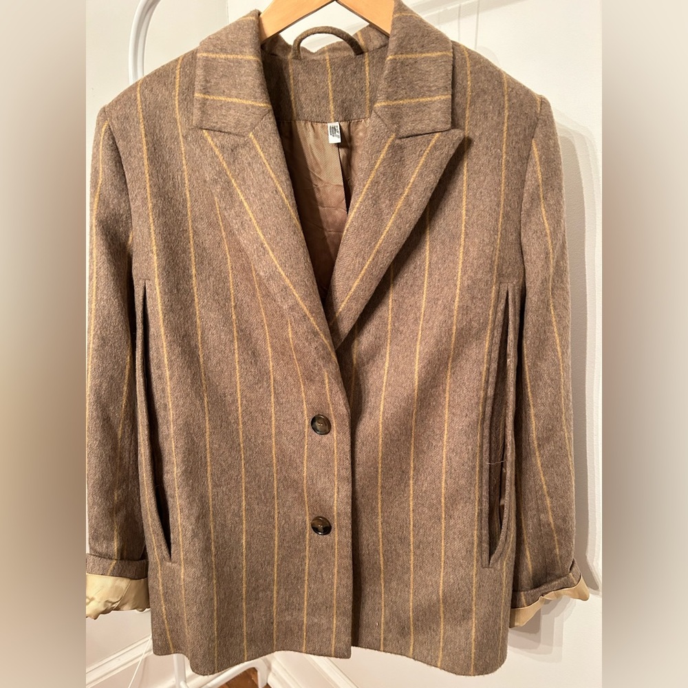 & Other Stories oversized pinstripe lined blazer.